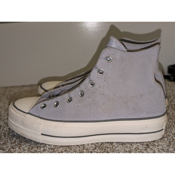 Converse Chuck Taylor All Star Lift Cozy Gravel High Top Platform Shoes Grey 8.5 - Picture 1 of 5